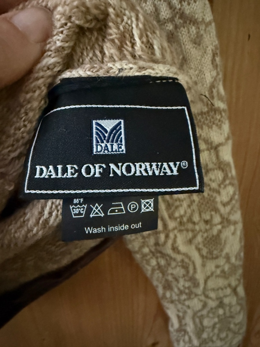 Dale of Norway Cream and Brown Patterned Wool Cardigan - Picture 7 of 8